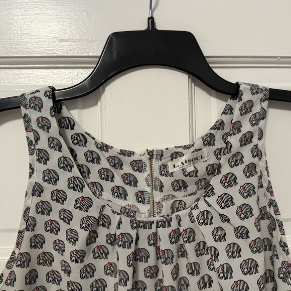 L. A Soul‎ Elephant Scoop Neck Tank Top Back
Zip White Black Medium - Picture 3 of 8